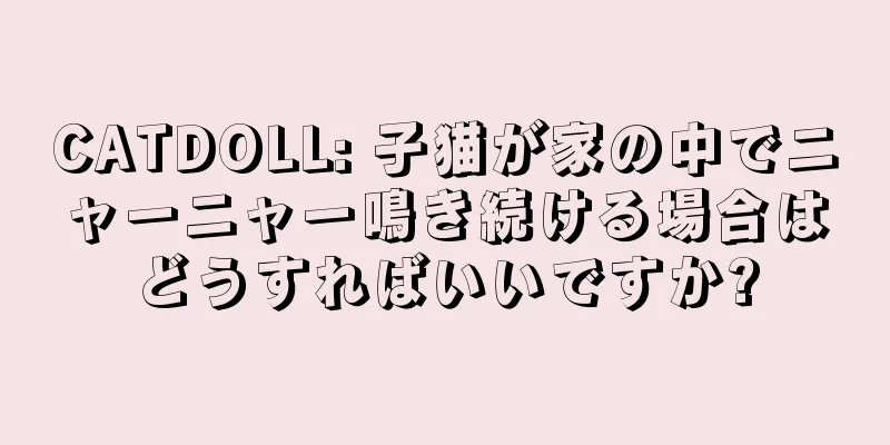 CATDOLL: 子猫が家の中でニャーニャー鳴き続ける場合はどうすればいいですか?