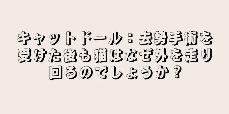 キャットドール：去勢手術を受けた後も猫はなぜ外を走り回るのでしょうか？