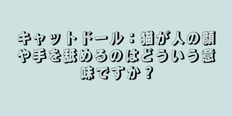 キャットドール：猫が人の顔や手を舐めるのはどういう意味ですか？