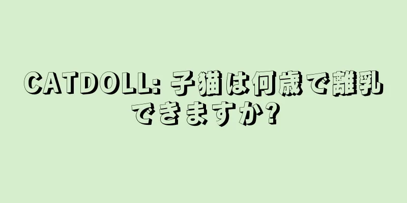 CATDOLL: 子猫は何歳で離乳できますか?