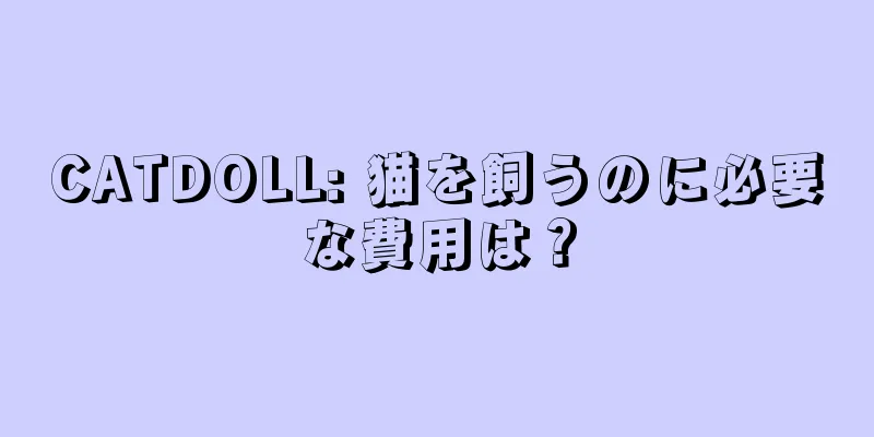 CATDOLL: 猫を飼うのに必要な費用は？