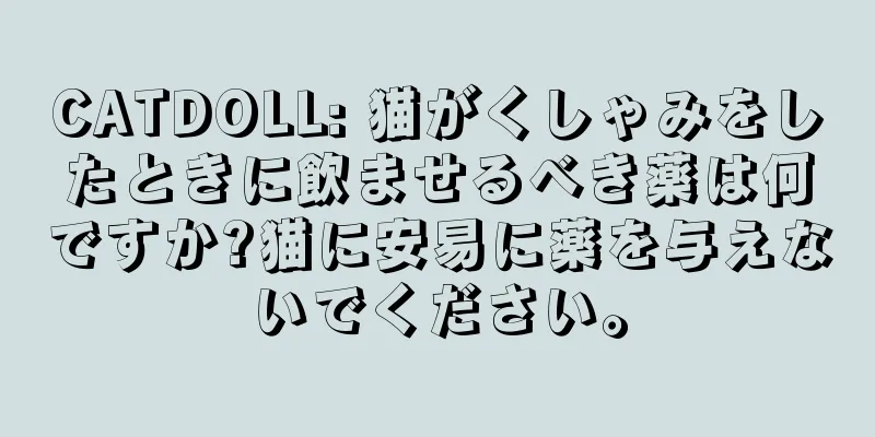CATDOLL: 猫がくしゃみをしたときに飲ませるべき薬は何ですか?猫に安易に薬を与えないでください。