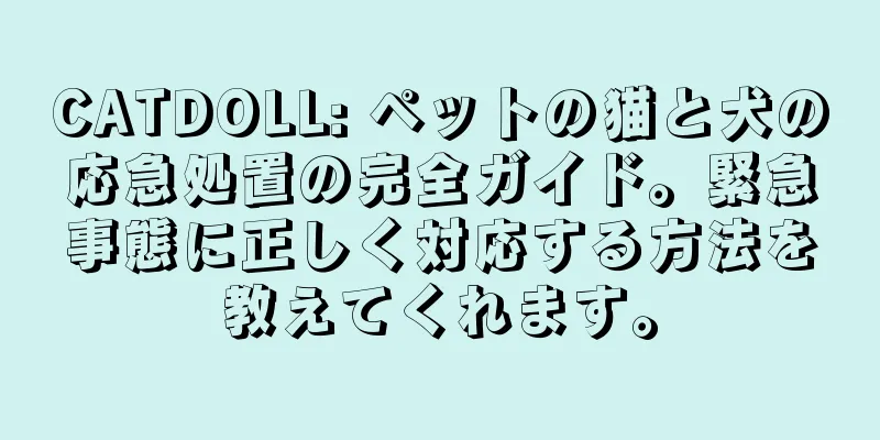 CATDOLL: ペットの猫と犬の応急処置の完全ガイド。緊急事態に正しく対応する方法を教えてくれます。
