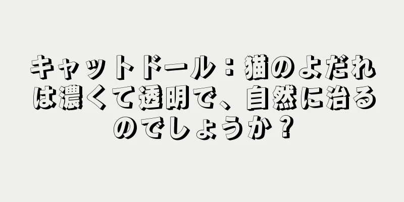 キャットドール：猫のよだれは濃くて透明で、自然に治るのでしょうか？