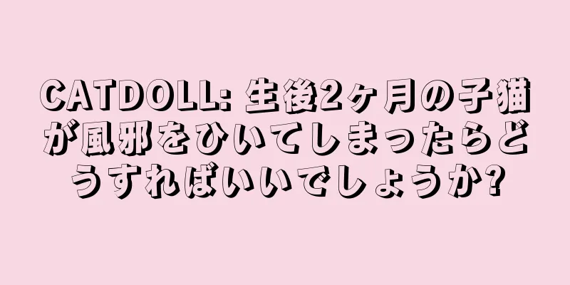 CATDOLL: 生後2ヶ月の子猫が風邪をひいてしまったらどうすればいいでしょうか?
