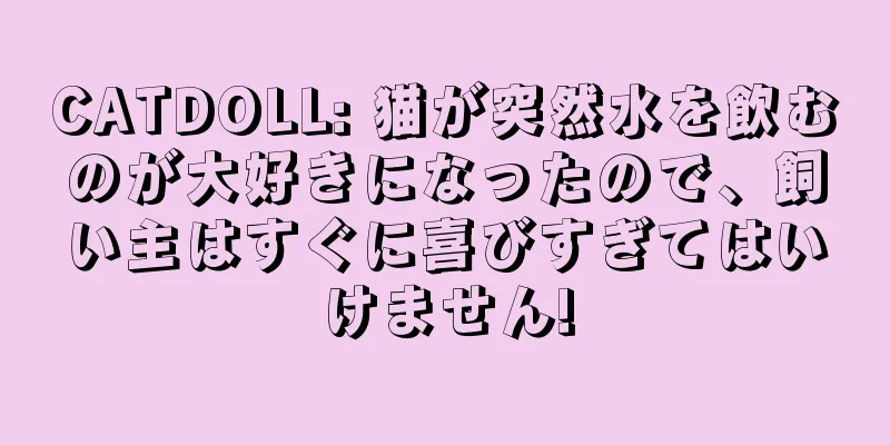 CATDOLL: 猫が突然水を飲むのが大好きになったので、飼い主はすぐに喜びすぎてはいけません!