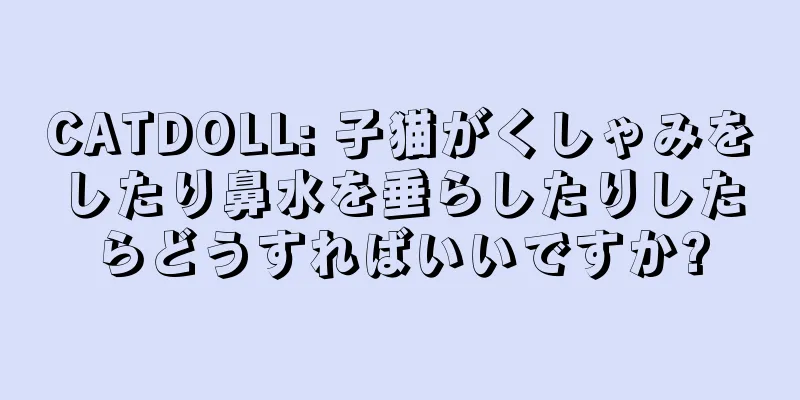 CATDOLL: 子猫がくしゃみをしたり鼻水を垂らしたりしたらどうすればいいですか?