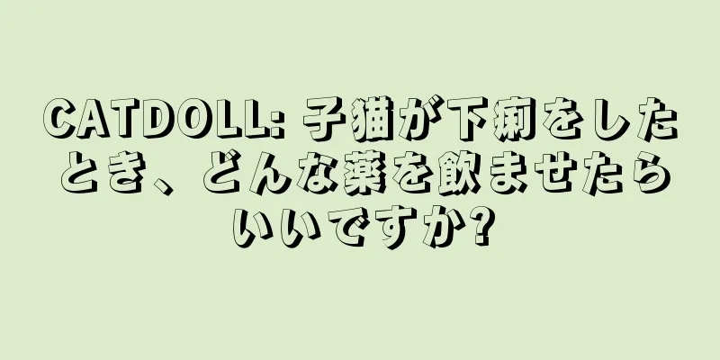 CATDOLL: 子猫が下痢をしたとき、どんな薬を飲ませたらいいですか?