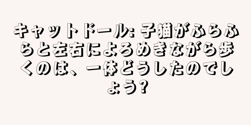 キャットドール: 子猫がふらふらと左右によろめきながら歩くのは、一体どうしたのでしょう?