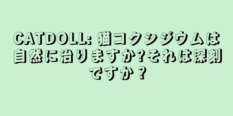 CATDOLL: 猫コクシジウムは自然に治りますか?それは深刻ですか？