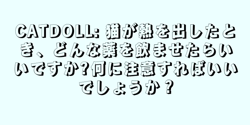 CATDOLL: 猫が熱を出したとき、どんな薬を飲ませたらいいですか?何に注意すればいいでしょうか？