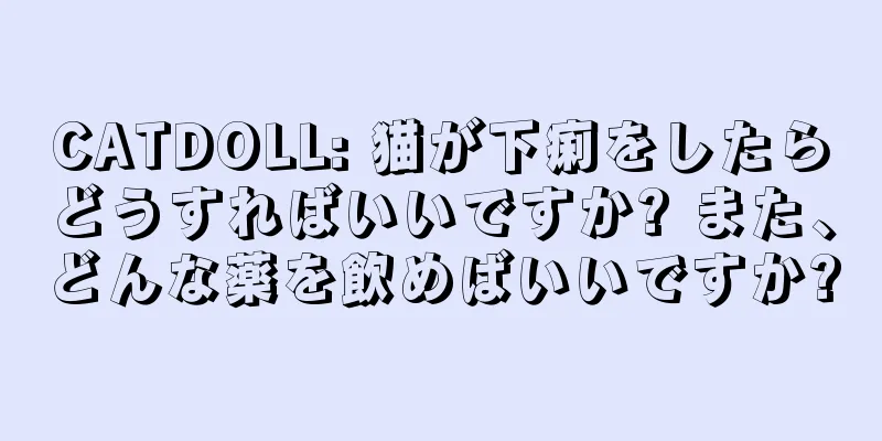 CATDOLL: 猫が下痢をしたらどうすればいいですか? また、どんな薬を飲めばいいですか?