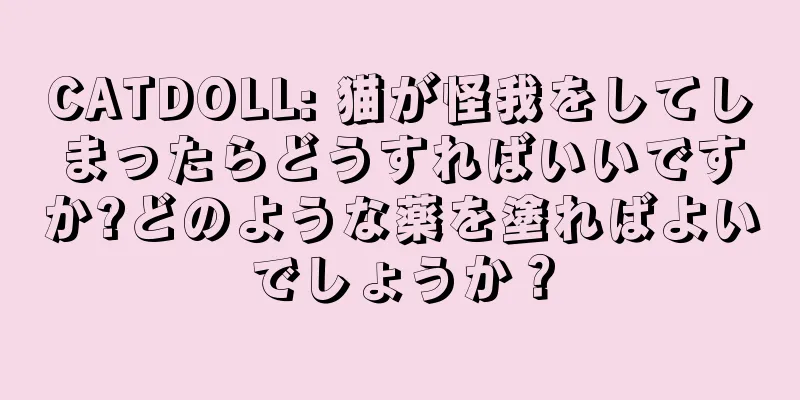 CATDOLL: 猫が怪我をしてしまったらどうすればいいですか?どのような薬を塗ればよいでしょうか？