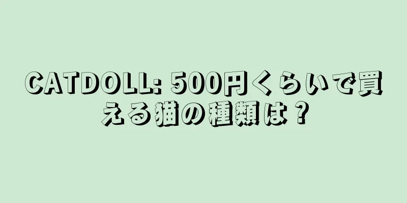 CATDOLL: 500円くらいで買える猫の種類は？