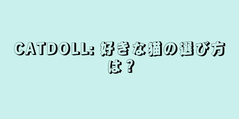 CATDOLL: 好きな猫の選び方は？