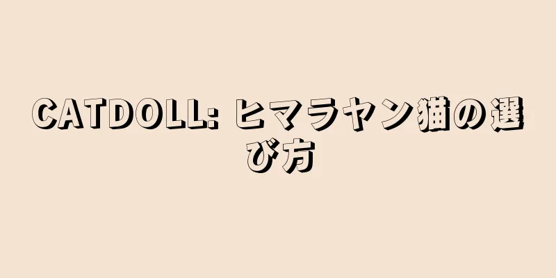 CATDOLL: ヒマラヤン猫の選び方