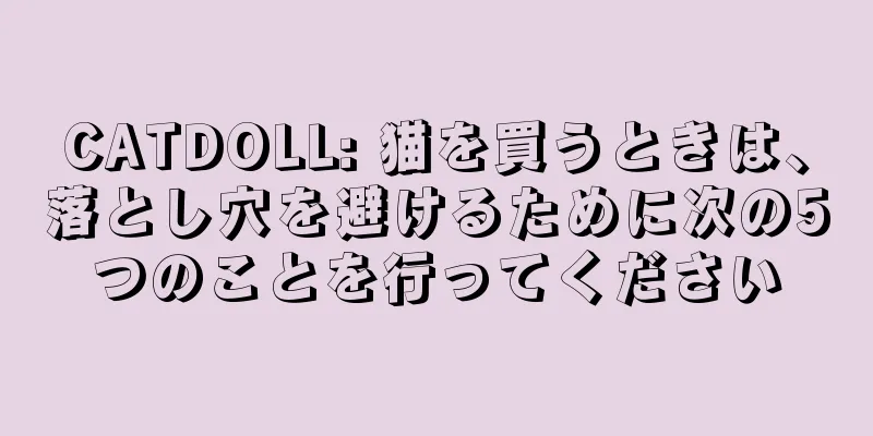 CATDOLL: 猫を買うときは、落とし穴を避けるために次の5つのことを行ってください