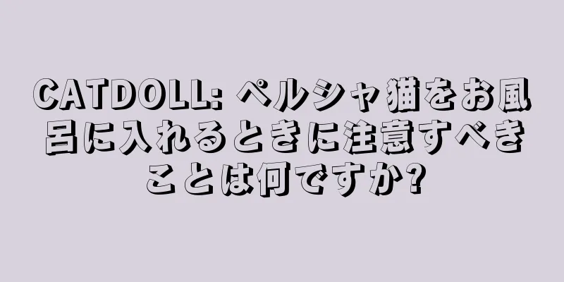 CATDOLL: ペルシャ猫をお風呂に入れるときに注意すべきことは何ですか?