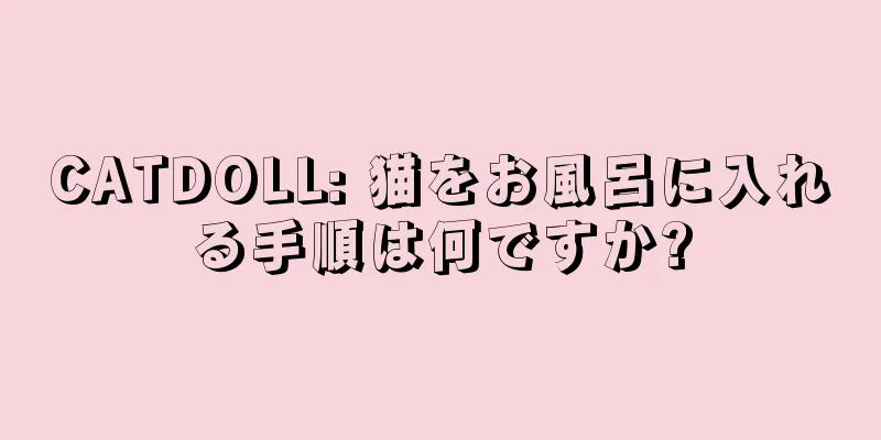 CATDOLL: 猫をお風呂に入れる手順は何ですか?