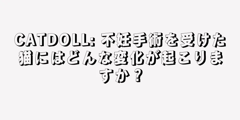 CATDOLL: 不妊手術を受けた猫にはどんな変化が起こりますか？
