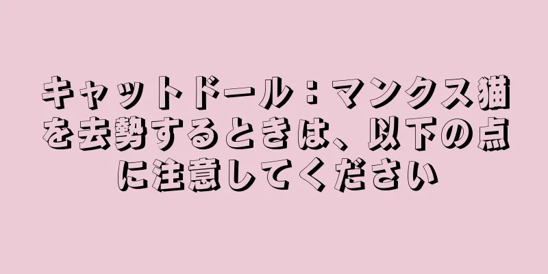 キャットドール：マンクス猫を去勢するときは、以下の点に注意してください