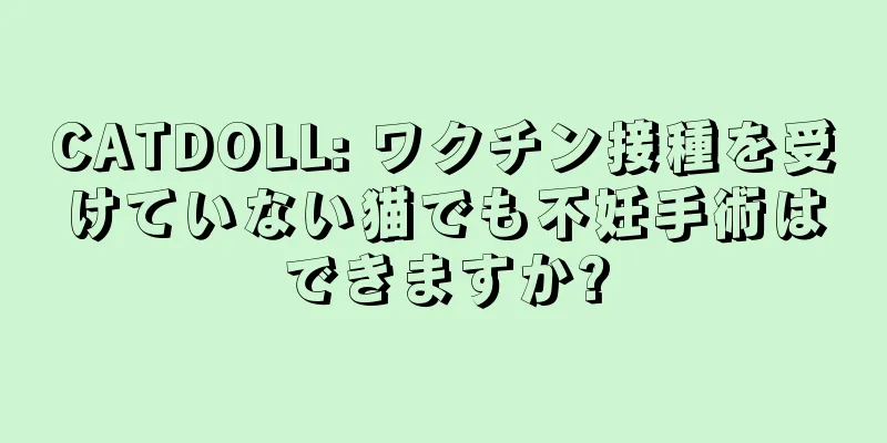 CATDOLL: ワクチン接種を受けていない猫でも不妊手術はできますか?