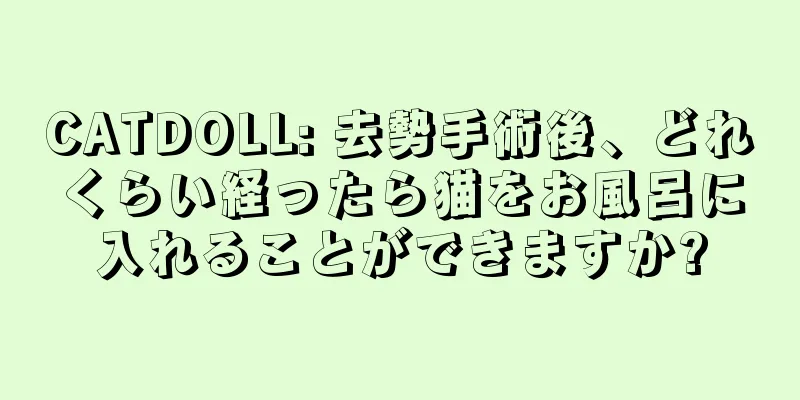 CATDOLL: 去勢手術後、どれくらい経ったら猫をお風呂に入れることができますか?
