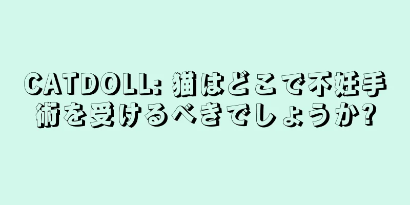 CATDOLL: 猫はどこで不妊手術を受けるべきでしょうか?