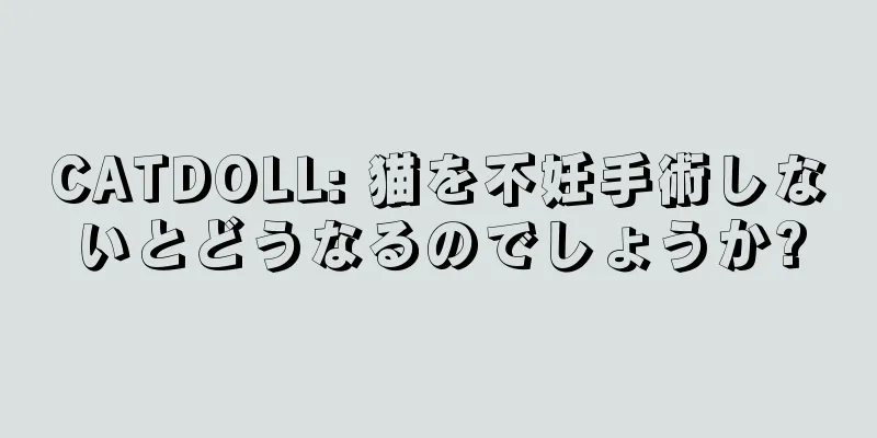 CATDOLL: 猫を不妊手術しないとどうなるのでしょうか?