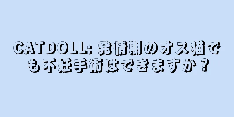 CATDOLL: 発情期のオス猫でも不妊手術はできますか？