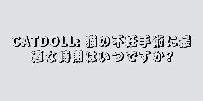 CATDOLL: 猫の不妊手術に最適な時期はいつですか?