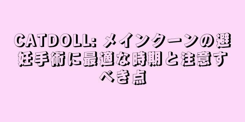 CATDOLL: メインクーンの避妊手術に最適な時期と注意すべき点