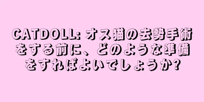 CATDOLL: オス猫の去勢手術をする前に、どのような準備をすればよいでしょうか?