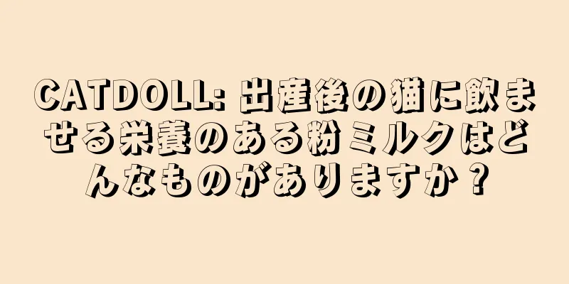 CATDOLL: 出産後の猫に飲ませる栄養のある粉ミルクはどんなものがありますか？