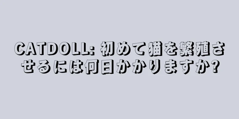 CATDOLL: 初めて猫を繁殖させるには何日かかりますか?