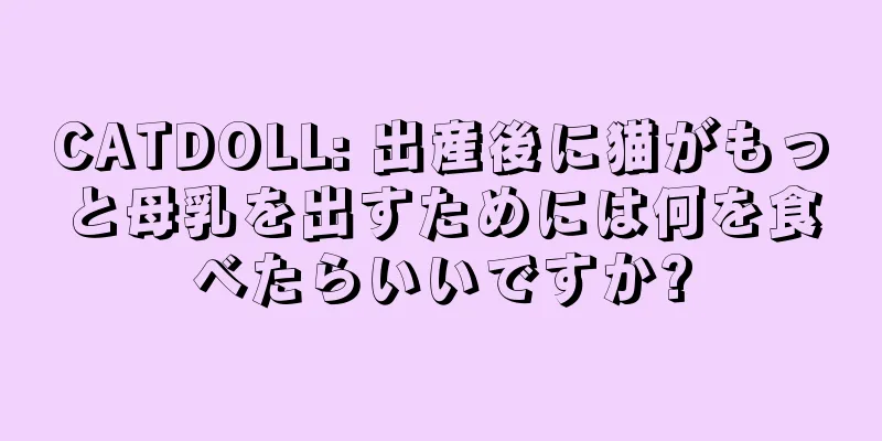 CATDOLL: 出産後に猫がもっと母乳を出すためには何を食べたらいいですか?