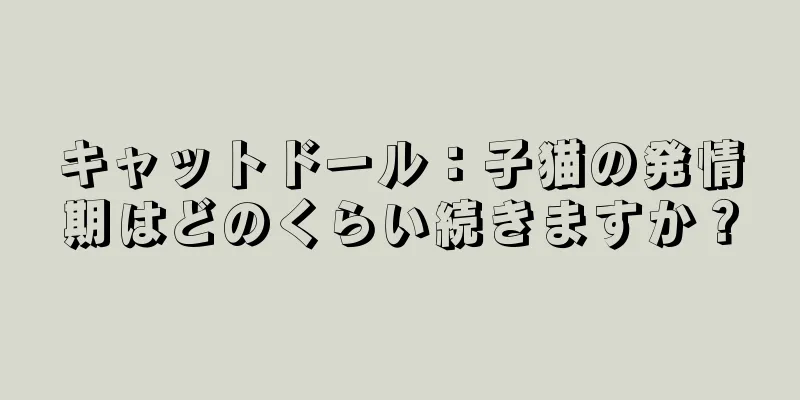 キャットドール：子猫の発情期はどのくらい続きますか？