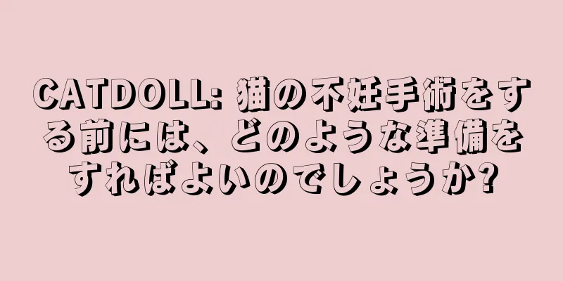 CATDOLL: 猫の不妊手術をする前には、どのような準備をすればよいのでしょうか?