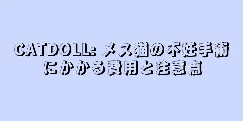 CATDOLL: メス猫の不妊手術にかかる費用と注意点