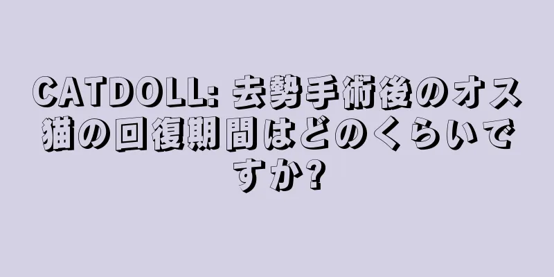 CATDOLL: 去勢手術後のオス猫の回復期間はどのくらいですか?