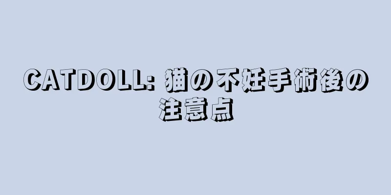 CATDOLL: 猫の不妊手術後の注意点