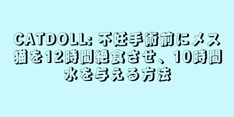 CATDOLL: 不妊手術前にメス猫を12時間絶食させ、10時間水を与える方法