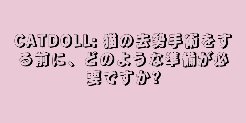 CATDOLL: 猫の去勢手術をする前に、どのような準備が必要ですか?