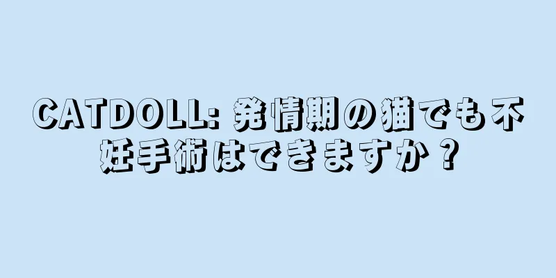 CATDOLL: 発情期の猫でも不妊手術はできますか？