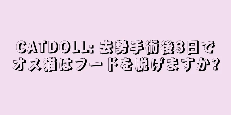 CATDOLL: 去勢手術後3日でオス猫はフードを脱げますか?
