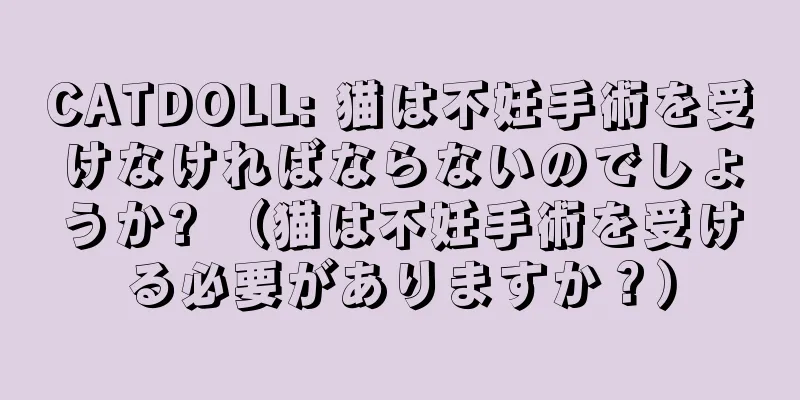 CATDOLL: 猫は不妊手術を受けなければならないのでしょうか? （猫は不妊手術を受ける必要がありますか？）