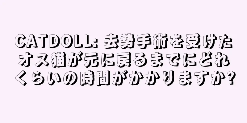 CATDOLL: 去勢手術を受けたオス猫が元に戻るまでにどれくらいの時間がかかりますか?