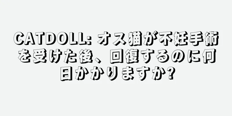 CATDOLL: オス猫が不妊手術を受けた後、回復するのに何日かかりますか?