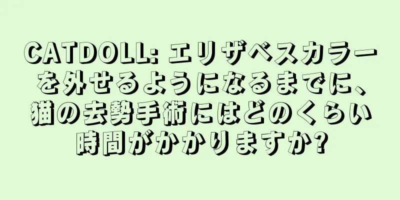 CATDOLL: エリザベスカラーを外せるようになるまでに、猫の去勢手術にはどのくらい時間がかかりますか?