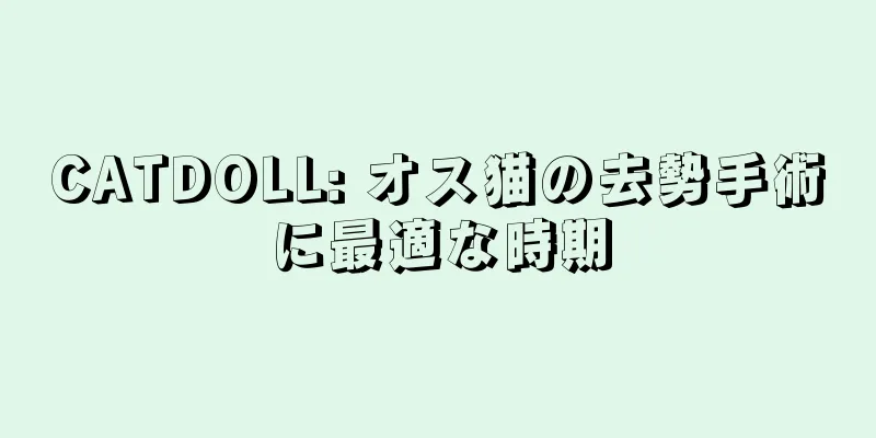 CATDOLL: オス猫の去勢手術に最適な時期